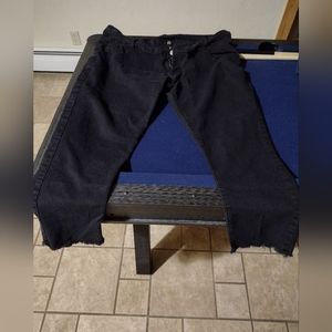 Black High Rise frayed jeans